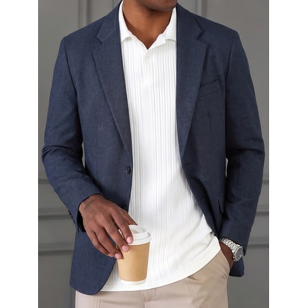 Bluffworks Blazer Suit Jacket Mens 44L Charcoal Classic Polyester Travel NYC USA - Picture 3 of 16